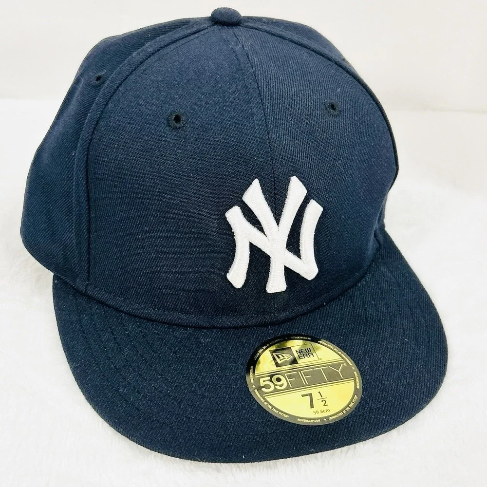 New Era New York Yankees On Field‎ 59FIFTY Fitted Hat Cap 7 1/2 Blue MLB